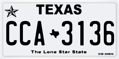 TX license plate CCA3136