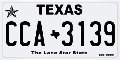 TX license plate CCA3139