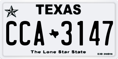 TX license plate CCA3147