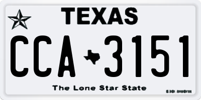 TX license plate CCA3151
