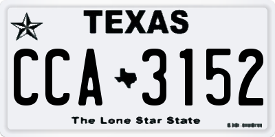 TX license plate CCA3152