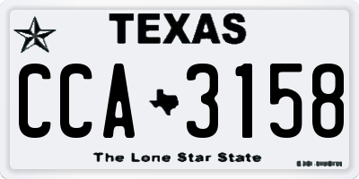 TX license plate CCA3158