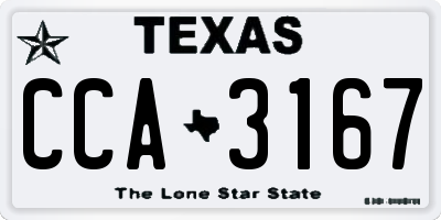 TX license plate CCA3167