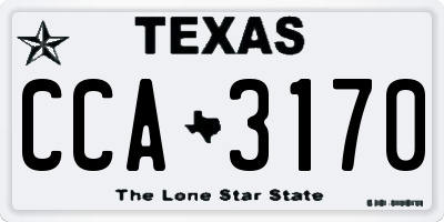 TX license plate CCA3170