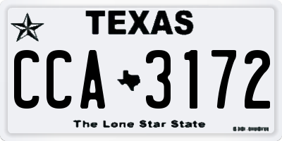 TX license plate CCA3172