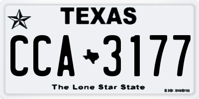 TX license plate CCA3177