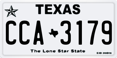 TX license plate CCA3179