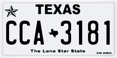 TX license plate CCA3181