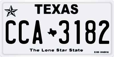 TX license plate CCA3182