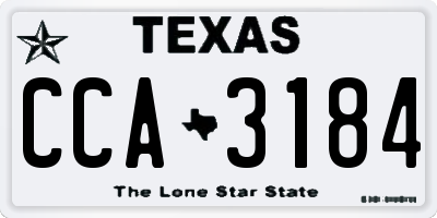 TX license plate CCA3184