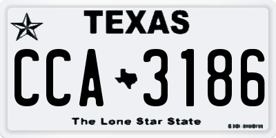 TX license plate CCA3186