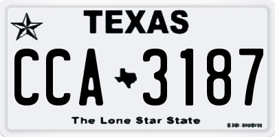 TX license plate CCA3187