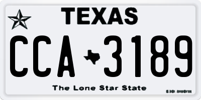 TX license plate CCA3189