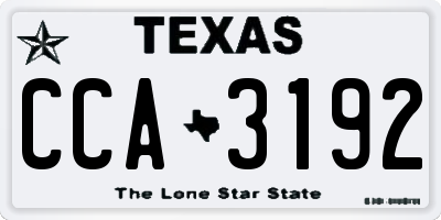 TX license plate CCA3192