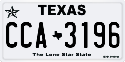 TX license plate CCA3196