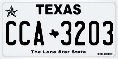 TX license plate CCA3203