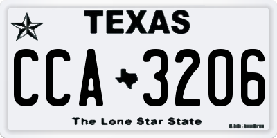 TX license plate CCA3206