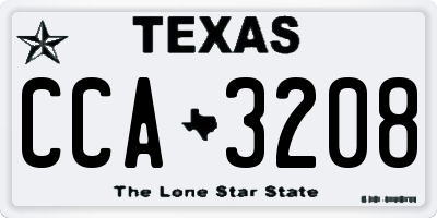 TX license plate CCA3208