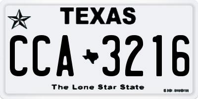TX license plate CCA3216