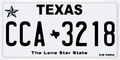 TX license plate CCA3218