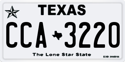 TX license plate CCA3220
