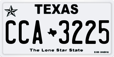 TX license plate CCA3225