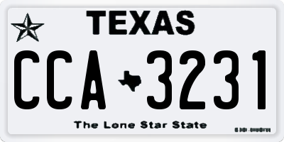 TX license plate CCA3231