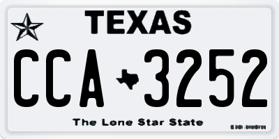 TX license plate CCA3252