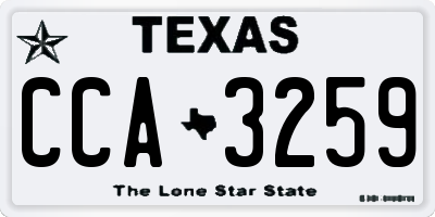 TX license plate CCA3259