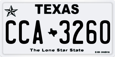 TX license plate CCA3260