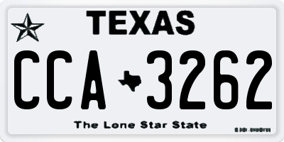 TX license plate CCA3262