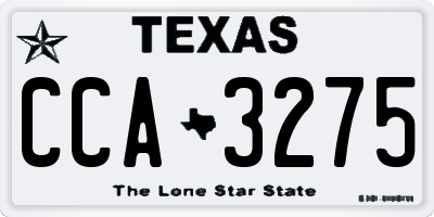 TX license plate CCA3275