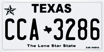 TX license plate CCA3286