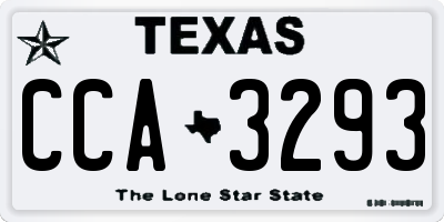 TX license plate CCA3293
