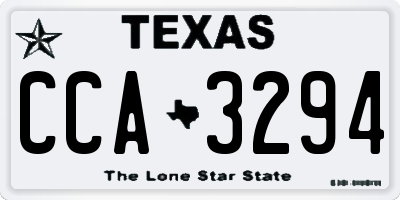 TX license plate CCA3294