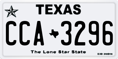 TX license plate CCA3296