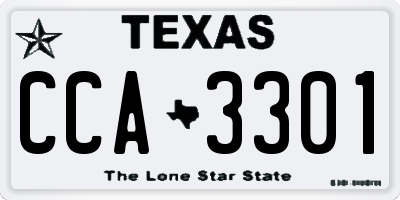 TX license plate CCA3301