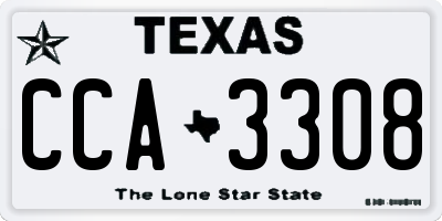 TX license plate CCA3308