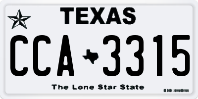 TX license plate CCA3315