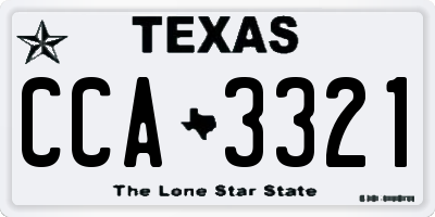 TX license plate CCA3321