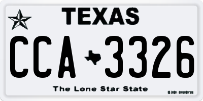 TX license plate CCA3326