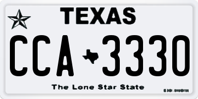 TX license plate CCA3330