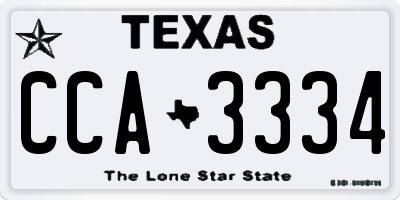 TX license plate CCA3334