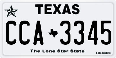TX license plate CCA3345