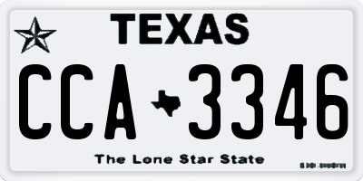 TX license plate CCA3346