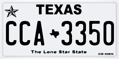 TX license plate CCA3350