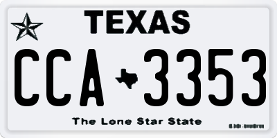 TX license plate CCA3353