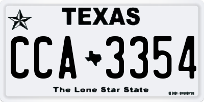 TX license plate CCA3354