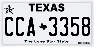 TX license plate CCA3358