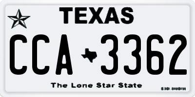 TX license plate CCA3362